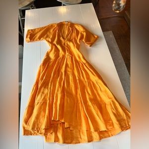 Flowing maxi dress mango colored in a size small.
